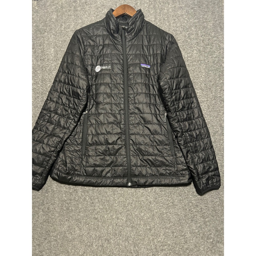 Patagonia Nano Puff Black Primaloft Sweater Jacket Womens logo 84217 Large